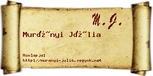 Murányi Júlia névjegykártya